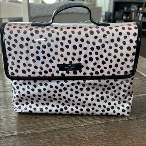 Kate Spade Black and Pink Polka Dot Toiletry/Make-up travel bag.